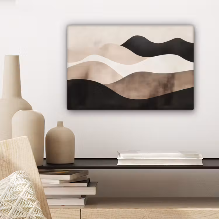 Abstract - Landschap - Golven - Crèmekleur canvas 2cm klein -sfeer6