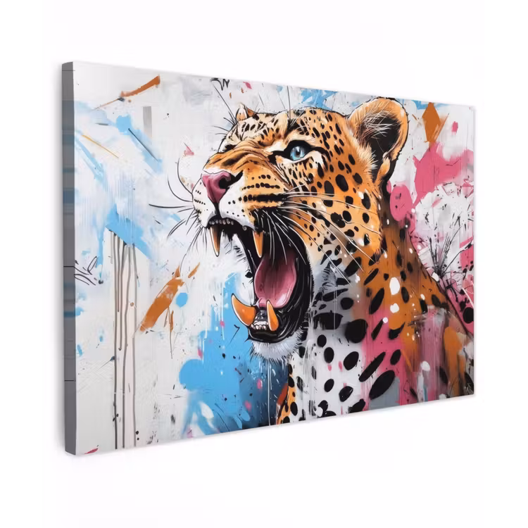 Abstract - Luipaard - Kleurrijk canvas 2cm klein -z3d