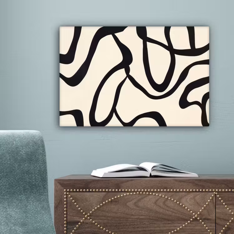 Abstract - Lijnen - Modern - Beige canvas 2cm klein -sfeer4