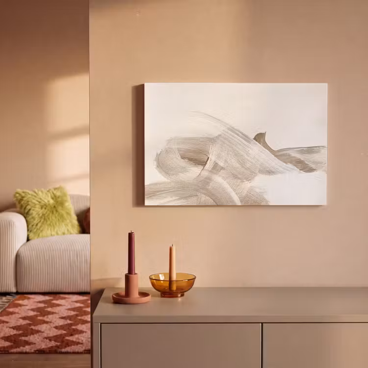 Abstract - Moderne kunst - Beige canvas 2cm klein -sfeer1