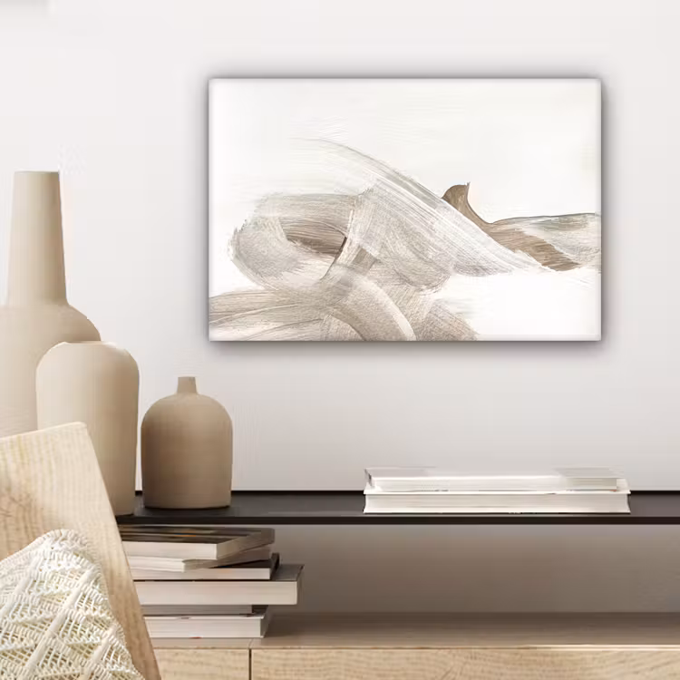 Abstract - Moderne kunst - Beige canvas 2cm klein -sfeer6