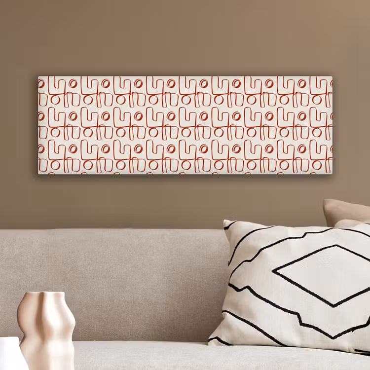 Abstract - Patroon - Beige - Rood canvas 2cm klein 828 -sfeer3