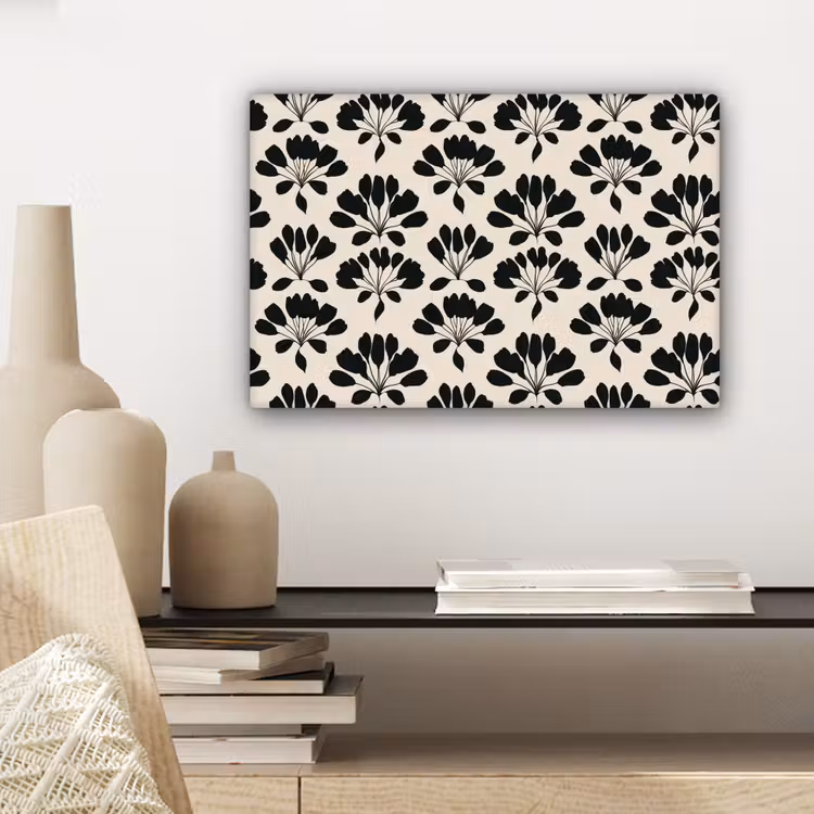Abstract - Patroon - Zwart canvas 2cm klein 34 -sfeer6