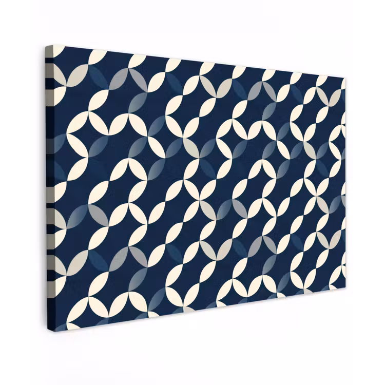 Abstract - Patroon - Blauw canvas 2cm klein 34 -z3d