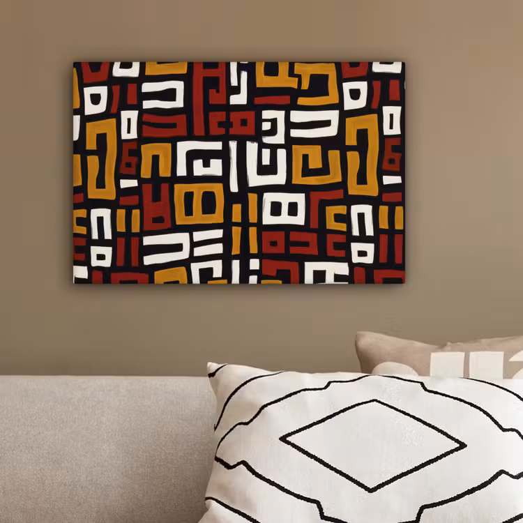 Abstract - Patroon - Rood canvas 2cm klein -sfeer3