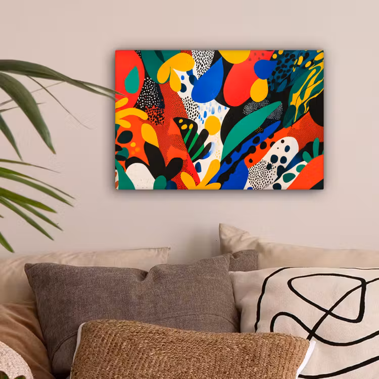 Abstract - Planten - Vormen - Kleurrijk canvas 2cm klein -sfeer1