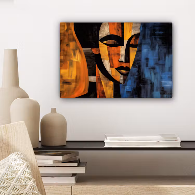 Abstract - Portret - Kleurvakken canvas 2cm klein -sfeer6