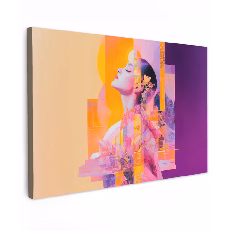 Abstract - Portret - Vrouw - Kleurrijk canvas 2cm klein -z3d