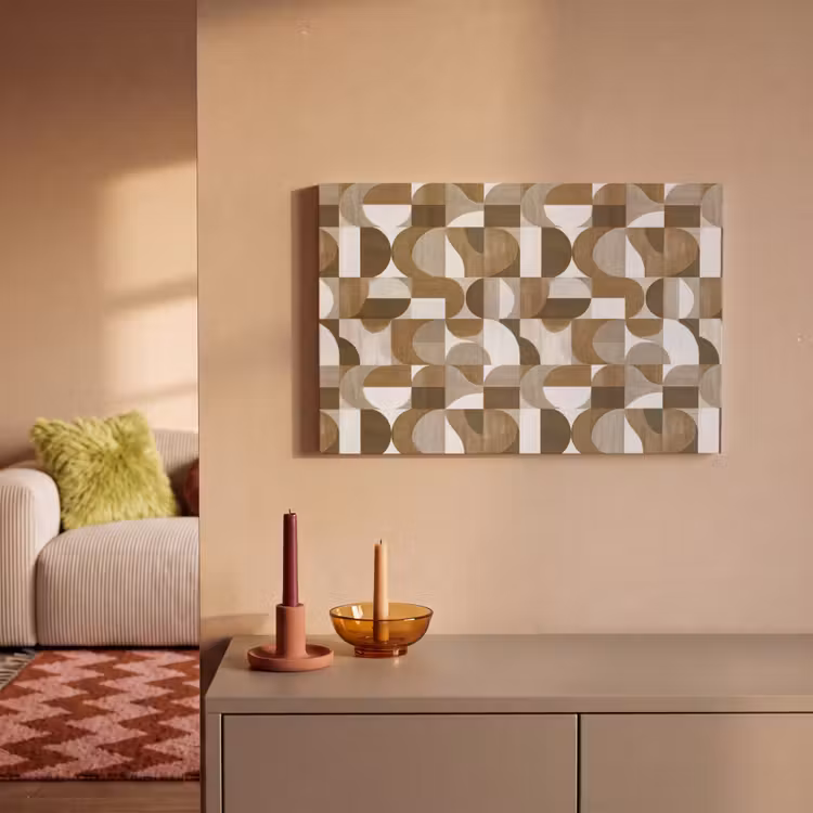Abstract - Retro - Bruin canvas 2cm klein 34 -sfeer1