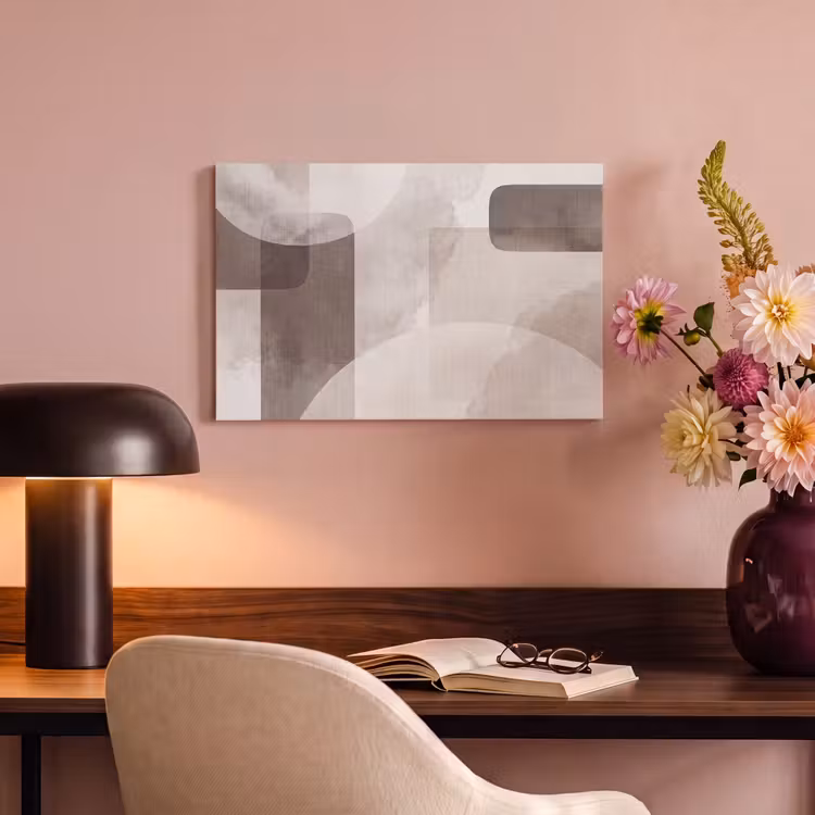 Canvas Print - Abstract Shapes - Beige - Abstracte vormen - Beige canvas 2cm klein