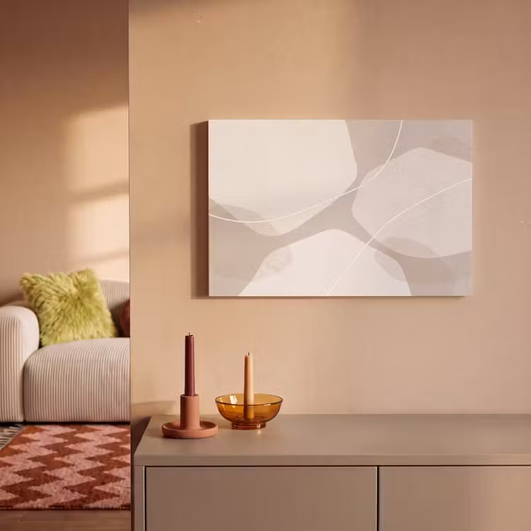 Canvas Print - Abstract - Shapes - Beige - Abstract - Vormen - Beige canvas 2cm klein