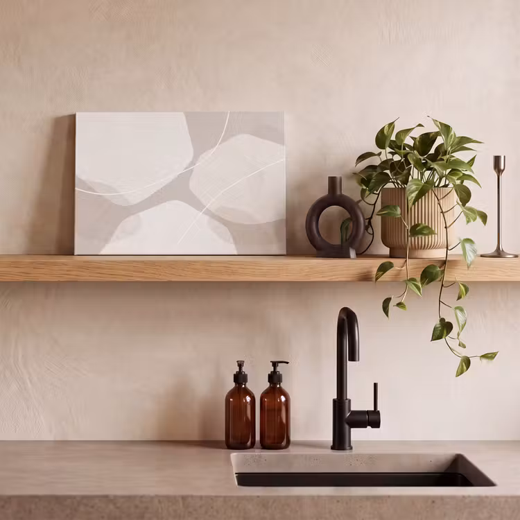 Canvas Print - Abstract - Shapes - Beige - Abstract - Vormen - Beige canvas 2cm klein