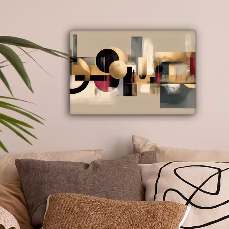 Abstract - Vormen - Beige - Texturen canvas 2cm klein -sfeer1