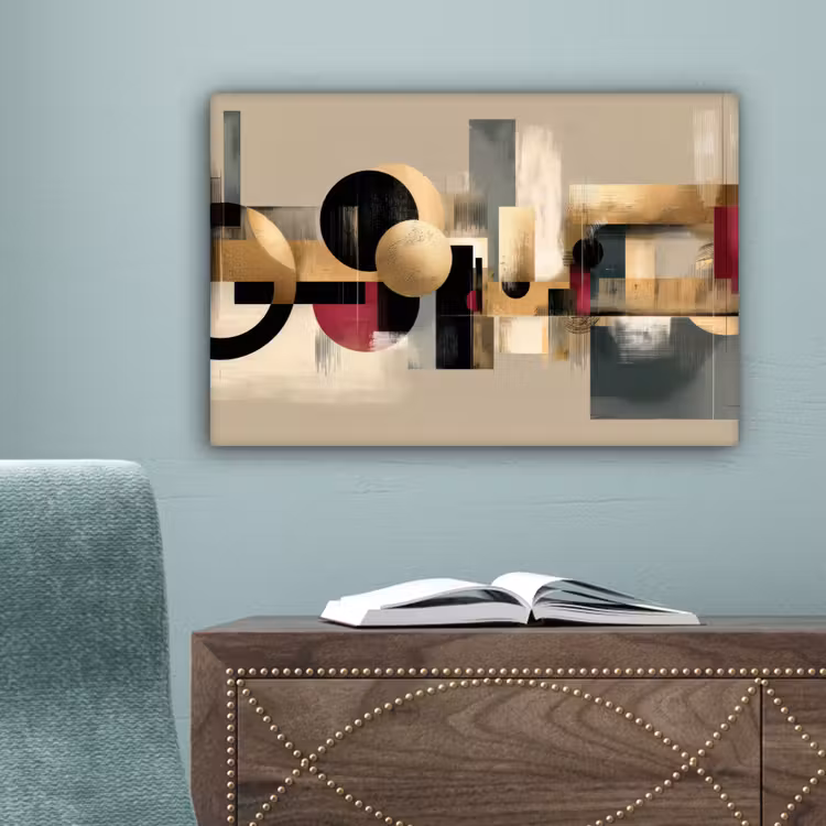 Abstract - Vormen - Beige - Texturen canvas 2cm klein -sfeer4