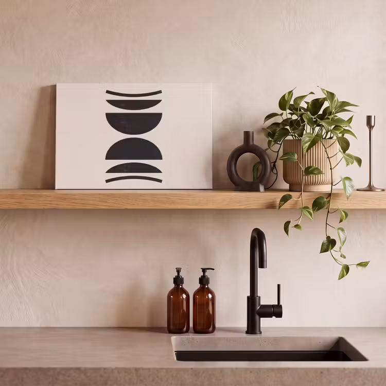 Canvas Print - Abstract - Shapes - Black - Abstract - Vormen - Zwart canvas 2cm klein
