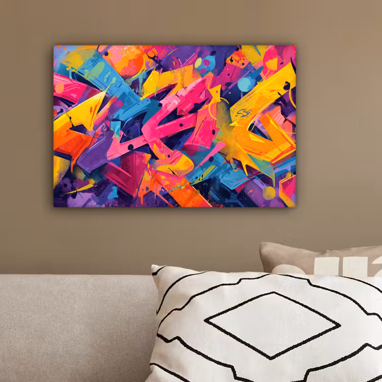 Abstract - Vormen - Kleurrijk canvas 2cm klein -sfeer3