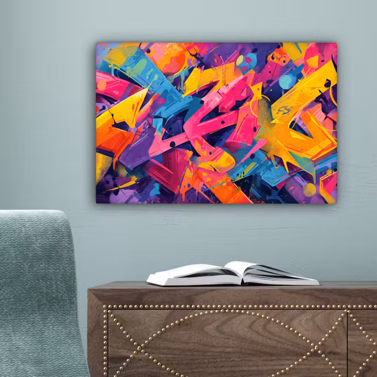 Abstract - Vormen - Kleurrijk canvas 2cm klein -sfeer4