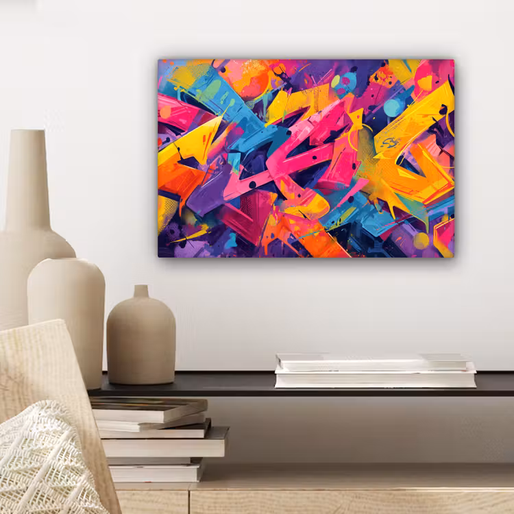 Abstract - Vormen - Kleurrijk canvas 2cm klein -sfeer6