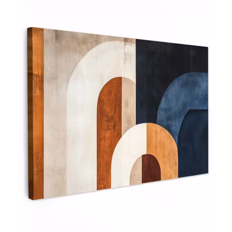 Abstract - Vormen - Donkerblauw canvas 2cm klein -z3d