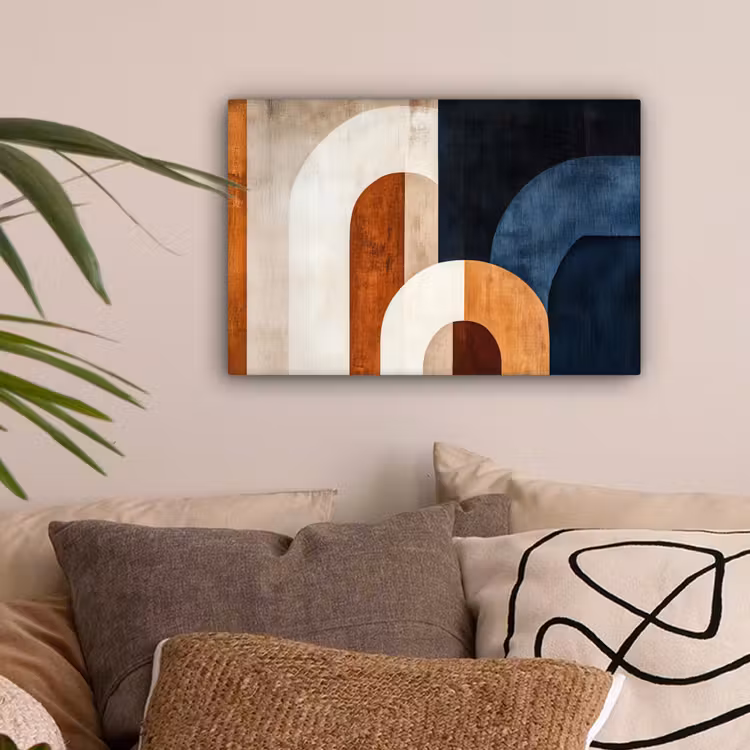 Abstract - Vormen - Donkerblauw canvas 2cm klein -sfeer1