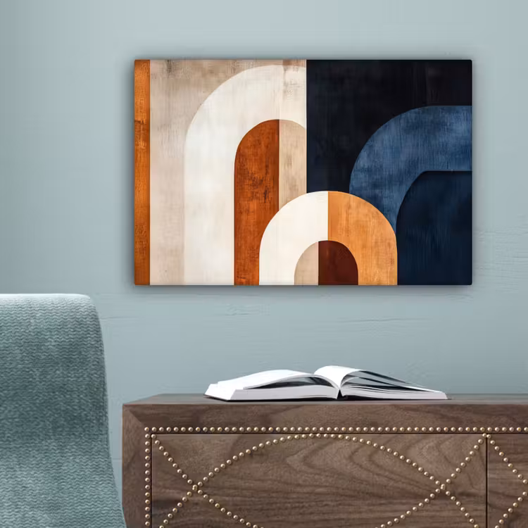 Abstract - Vormen - Donkerblauw canvas 2cm klein -sfeer4
