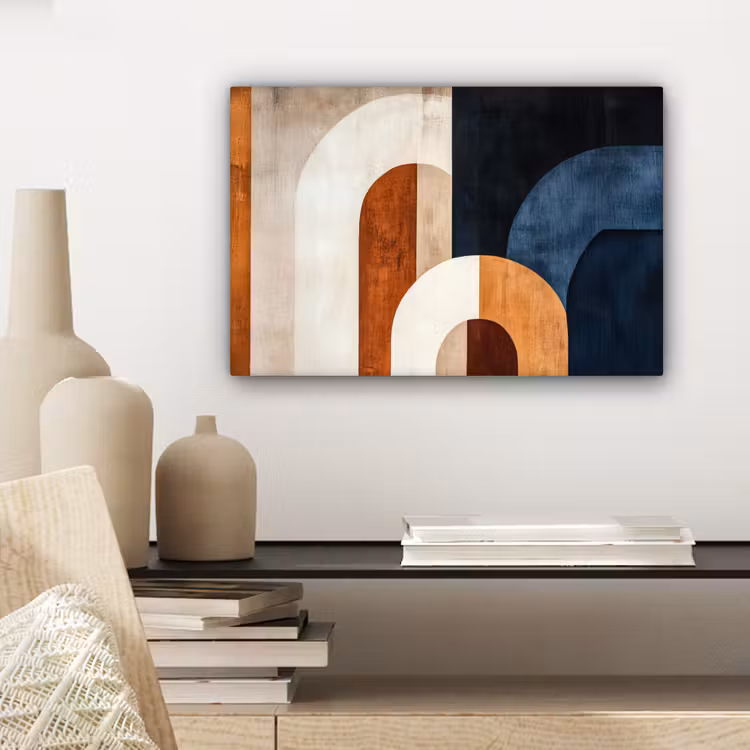 Abstract - Vormen - Donkerblauw canvas 2cm klein -sfeer6