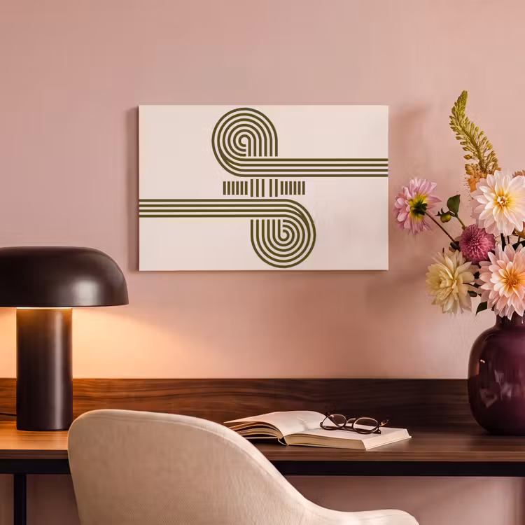 Abstract - Vormen - Modern - Groen canvas 2cm klein -sfeer4