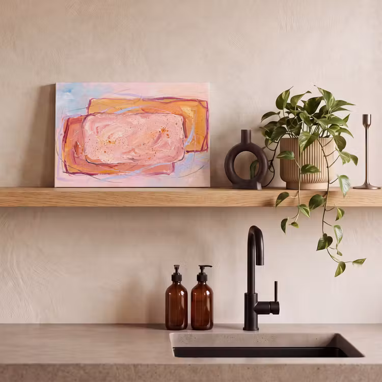 Abstract - Vormen - Modern - Roze canvas 2cm klein -sfeer3