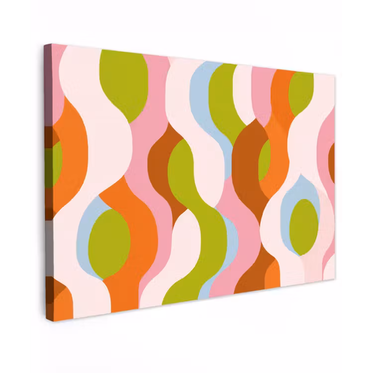 Abstract - Vormen - Roze canvas 2cm klein -z3d
