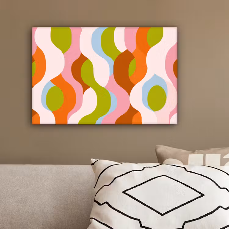 Abstract - Vormen - Roze canvas 2cm klein -sfeer3