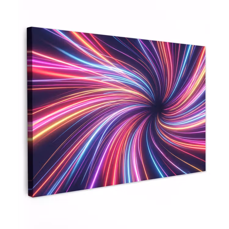 Abstract - Swirl - Futuristic - Neon canvas 2cm klein -z3d