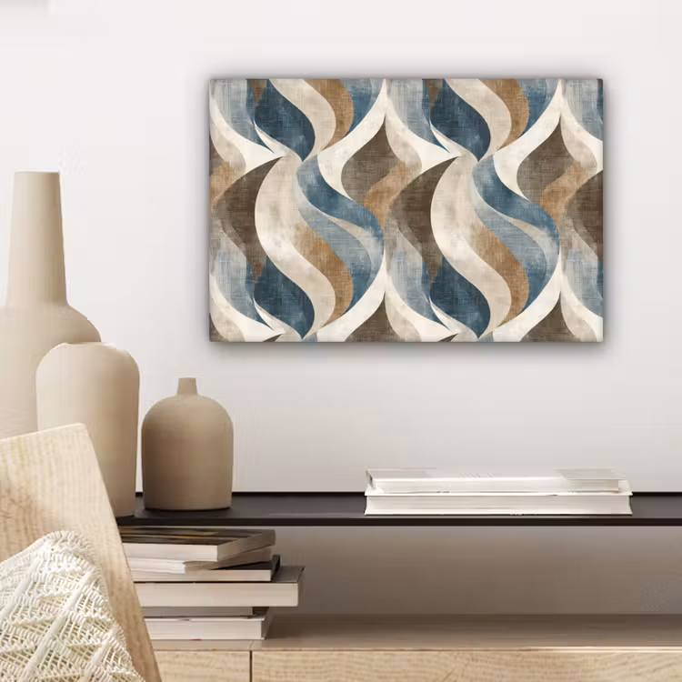Abstract - Golven - Kleurrijk canvas 2cm klein 34 -sfeer6