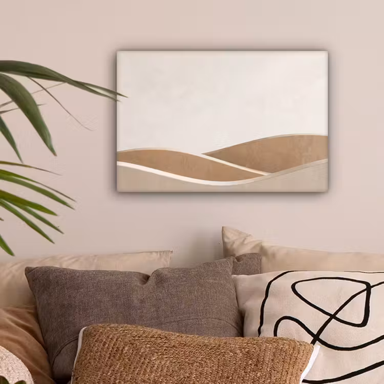 Abstract - Golven - Modern - Beige canvas 2cm klein -sfeer1