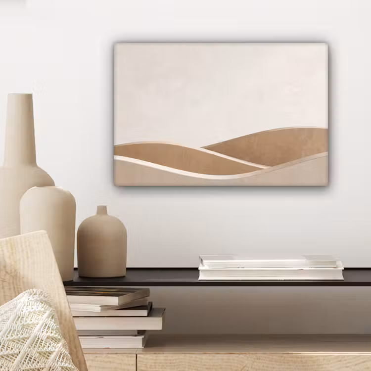 Abstract - Golven - Modern - Beige canvas 2cm klein -sfeer6