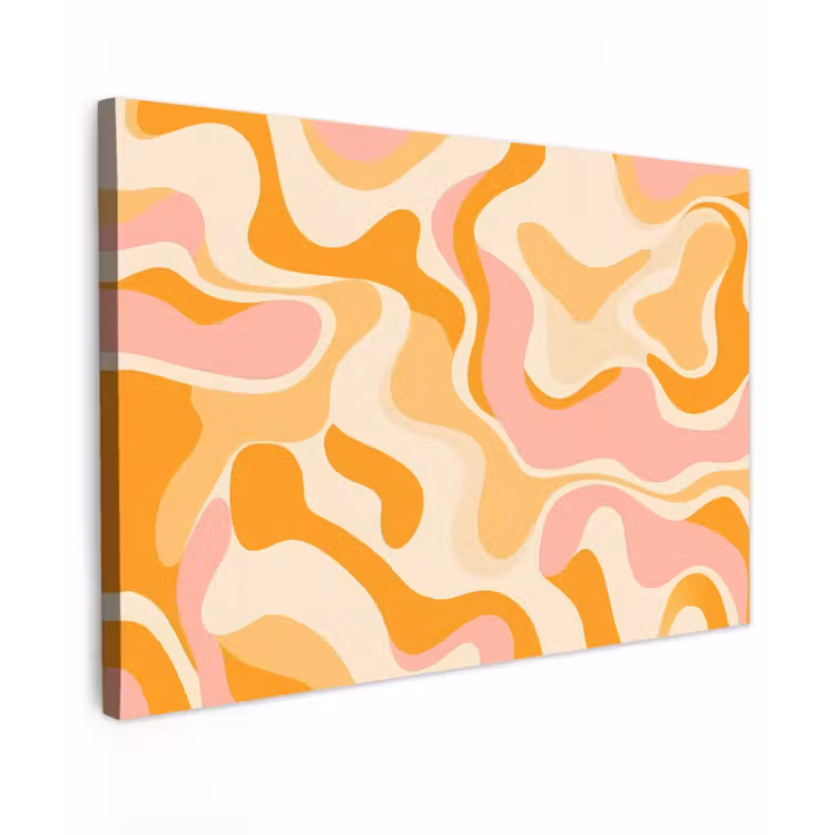 Abstract - Golvend - Oranje canvas 2cm klein -z3d