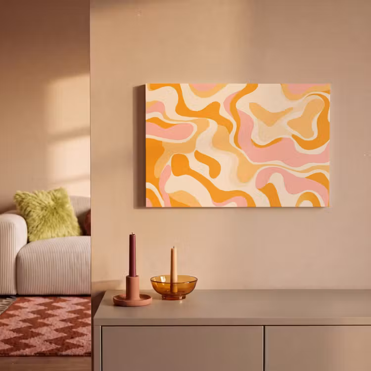 Abstract - Golvend - Oranje canvas 2cm klein -sfeer1