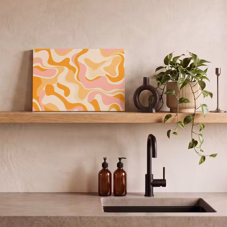 Abstract - Golvend - Oranje canvas 2cm klein -sfeer3