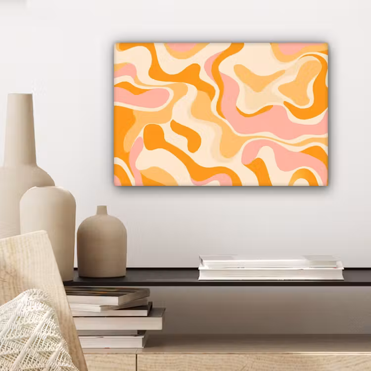 Abstract - Golvend - Oranje canvas 2cm klein -sfeer6