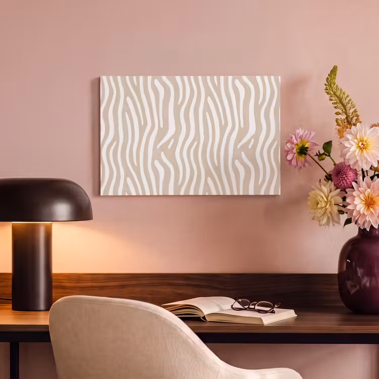 Abstract - Zebra - Beige canvas 2cm klein 34 -sfeer4