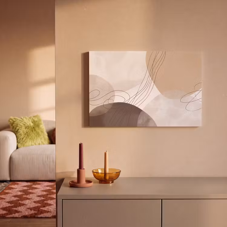 Canvas Print - Abstraction - Beige - Modern - Abstractie - Beige - Modern canvas 2cm klein