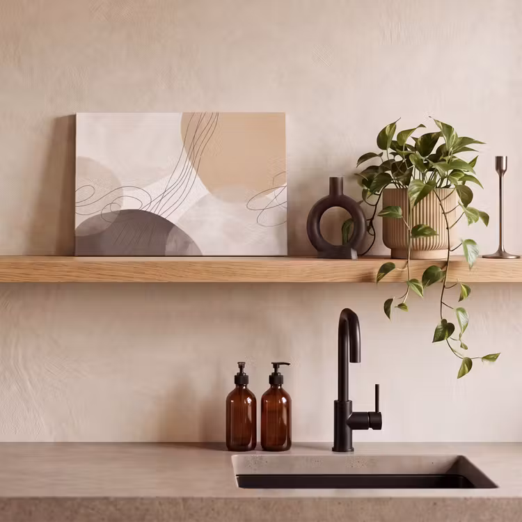 Canvas Print - Abstraction - Beige - Modern - Abstractie - Beige - Modern canvas 2cm klein