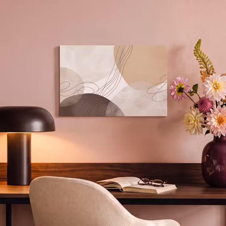 Canvas Print - Abstraction - Beige - Modern - Abstractie - Beige - Modern canvas 2cm klein