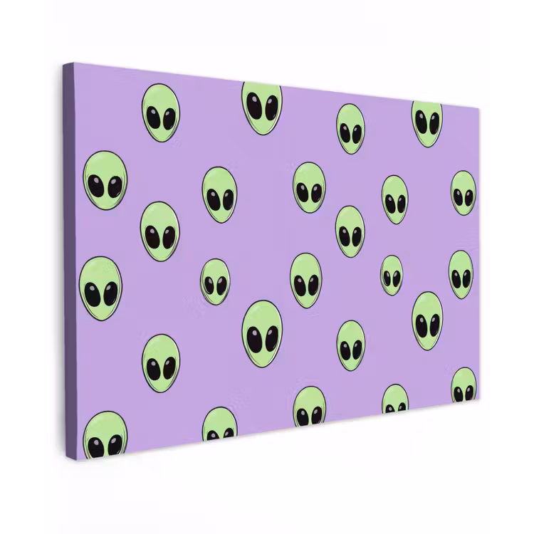 Alien - Retro - Lila canvas 2cm klein 34 -z3d