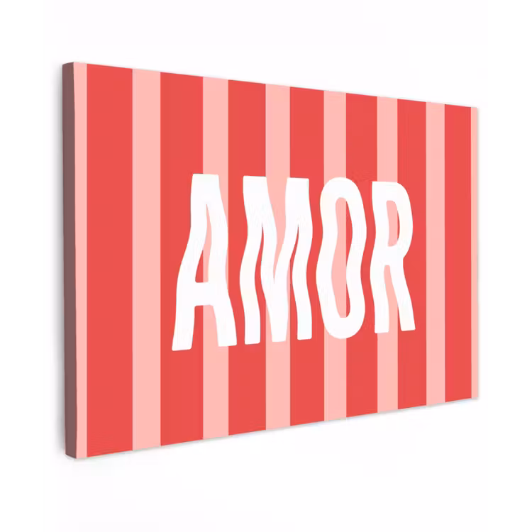 Amor - Strepen - Rood - Roze canvas 2cm klein -z3d