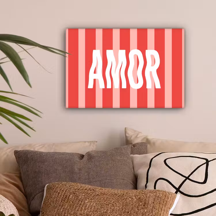 Amor - Strepen - Rood - Roze canvas 2cm klein -z3d
