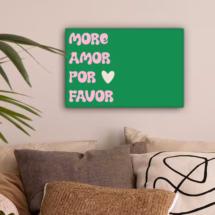 Amor - Valentijn - Groen - Tekst canvas 2cm klein -sfeer1