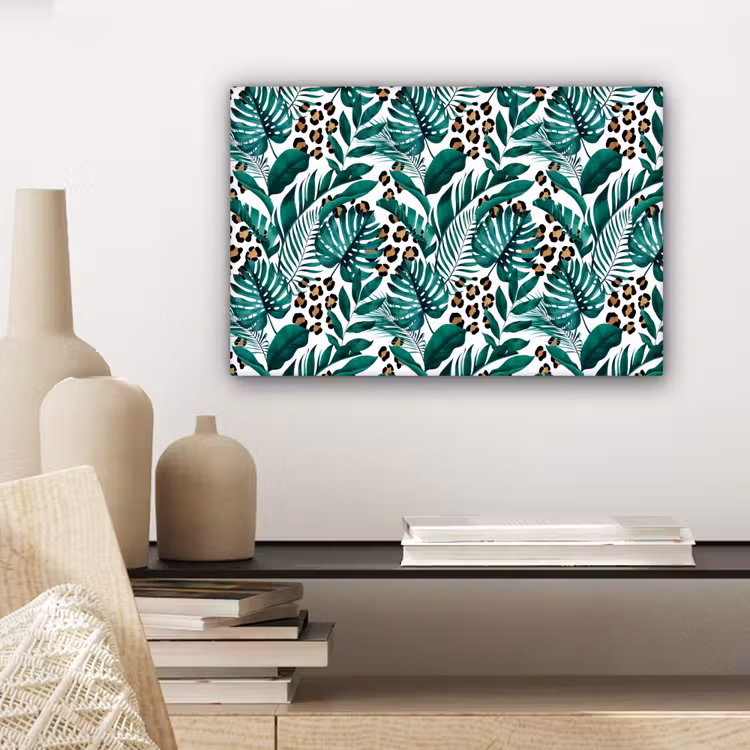 Dierenprint - Panter - Bladeren - Tropisch - Jungle canvas 2cm klein -sfeer6