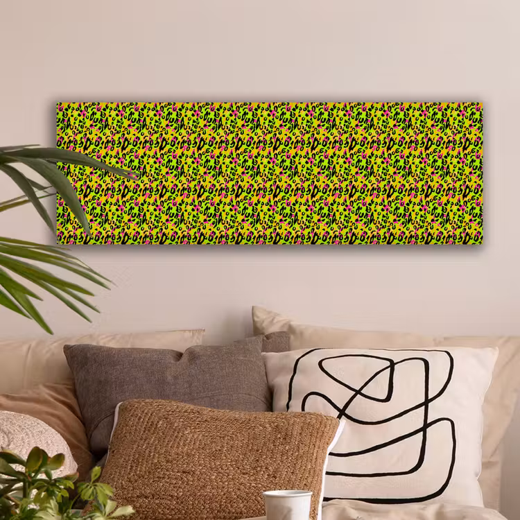 Dieren - Neon - Groen - Panterprint canvas 2cm klein 828 -sfeer1