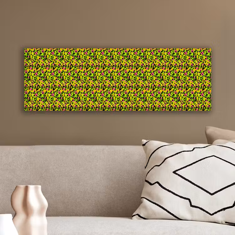 Dieren - Neon - Groen - Panterprint canvas 2cm klein 828 -sfeer3