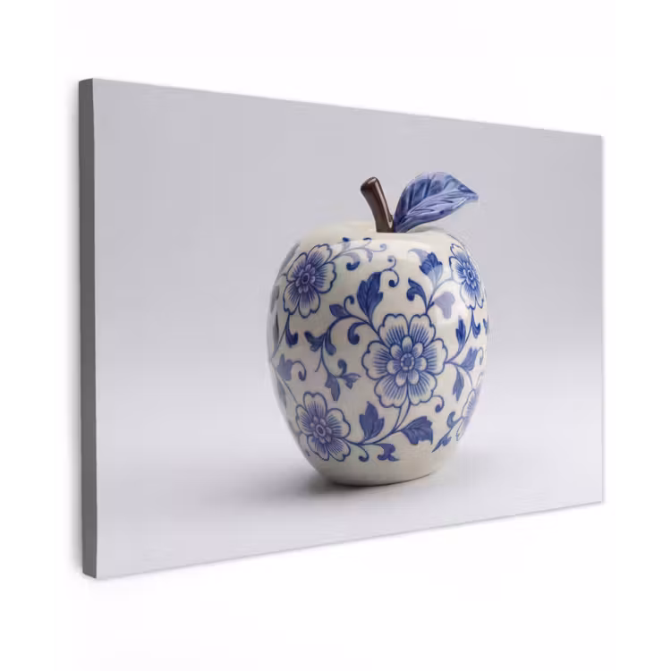 Appel - Blauw - Klassiek canvas 2cm klein -z3d